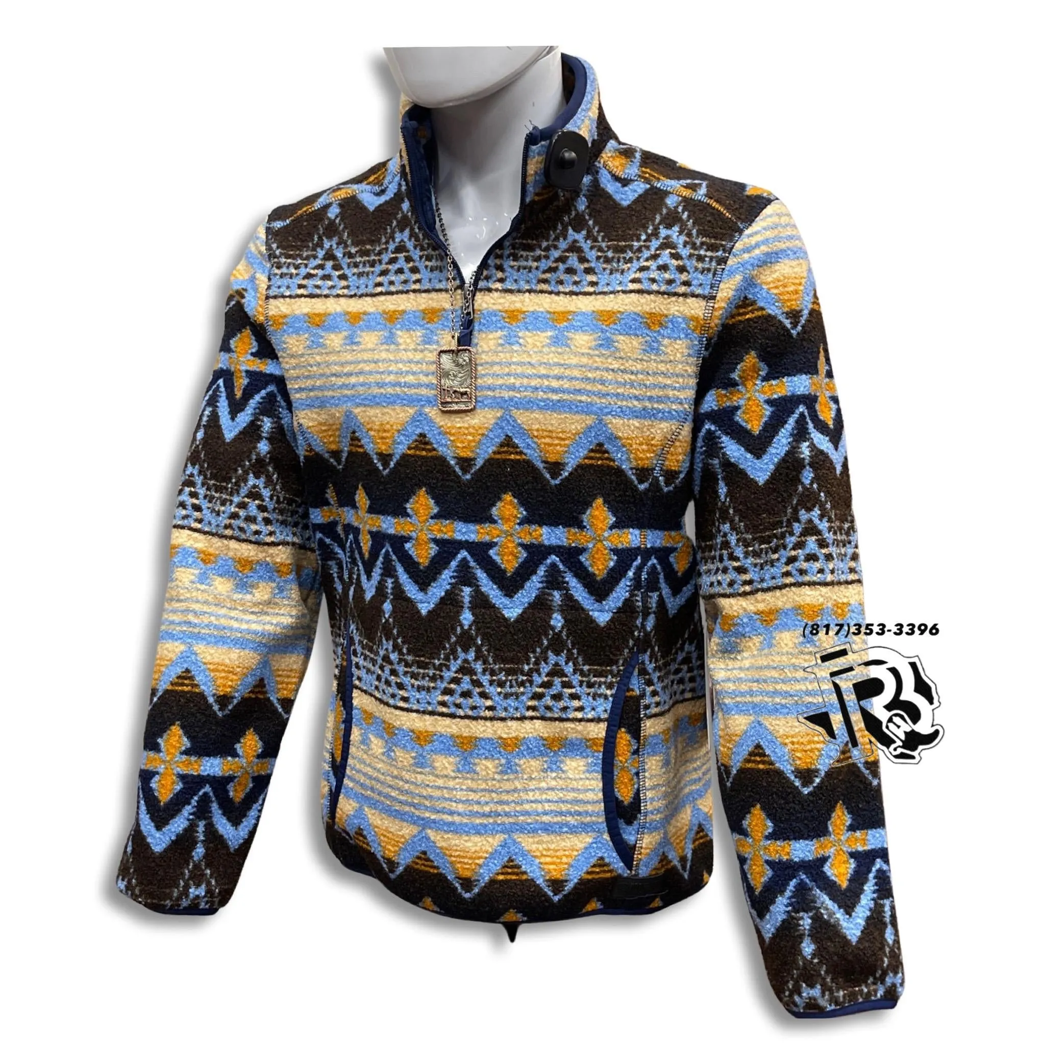 “ Maxwell “ | MEN WESTERN PULLOVER AZTEC PATTERN YELLOW RRMO91RZX0