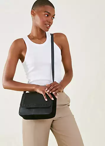 Accessorize Leather Stitch Detail Cross-Body Bag | Kaleidoscope