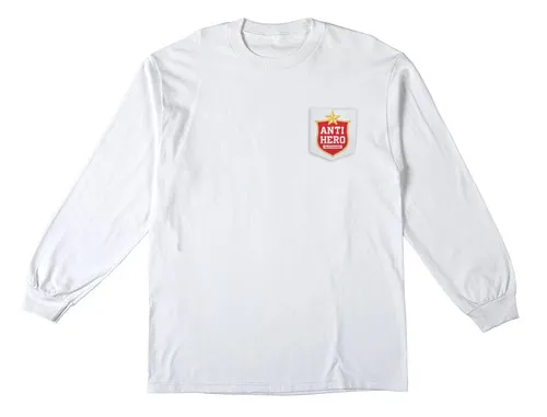 Anti Hero Skateboards Longsleeve Shirt Bottle Cap Pocket White