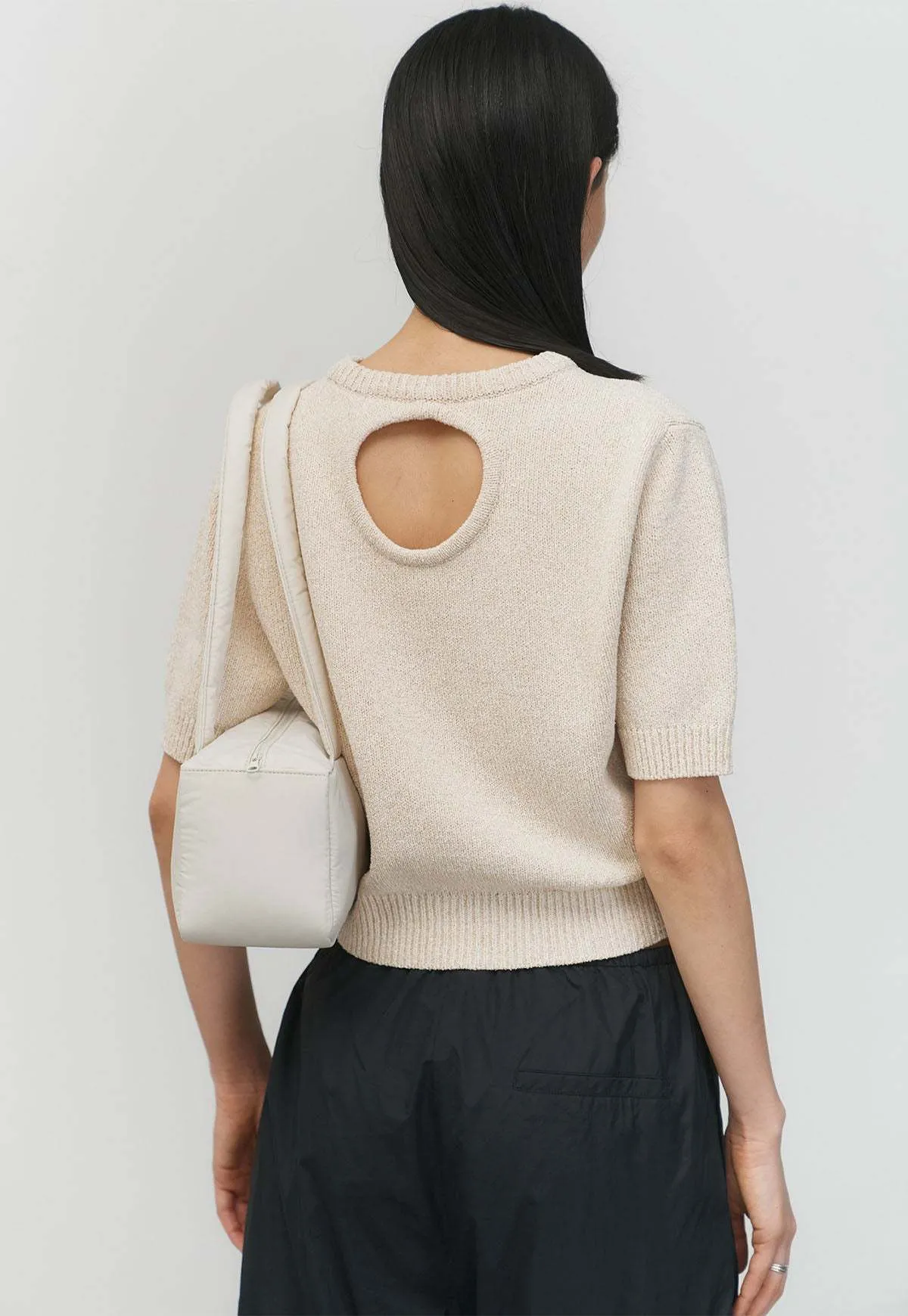 Back Cut-out Pullover - Beige