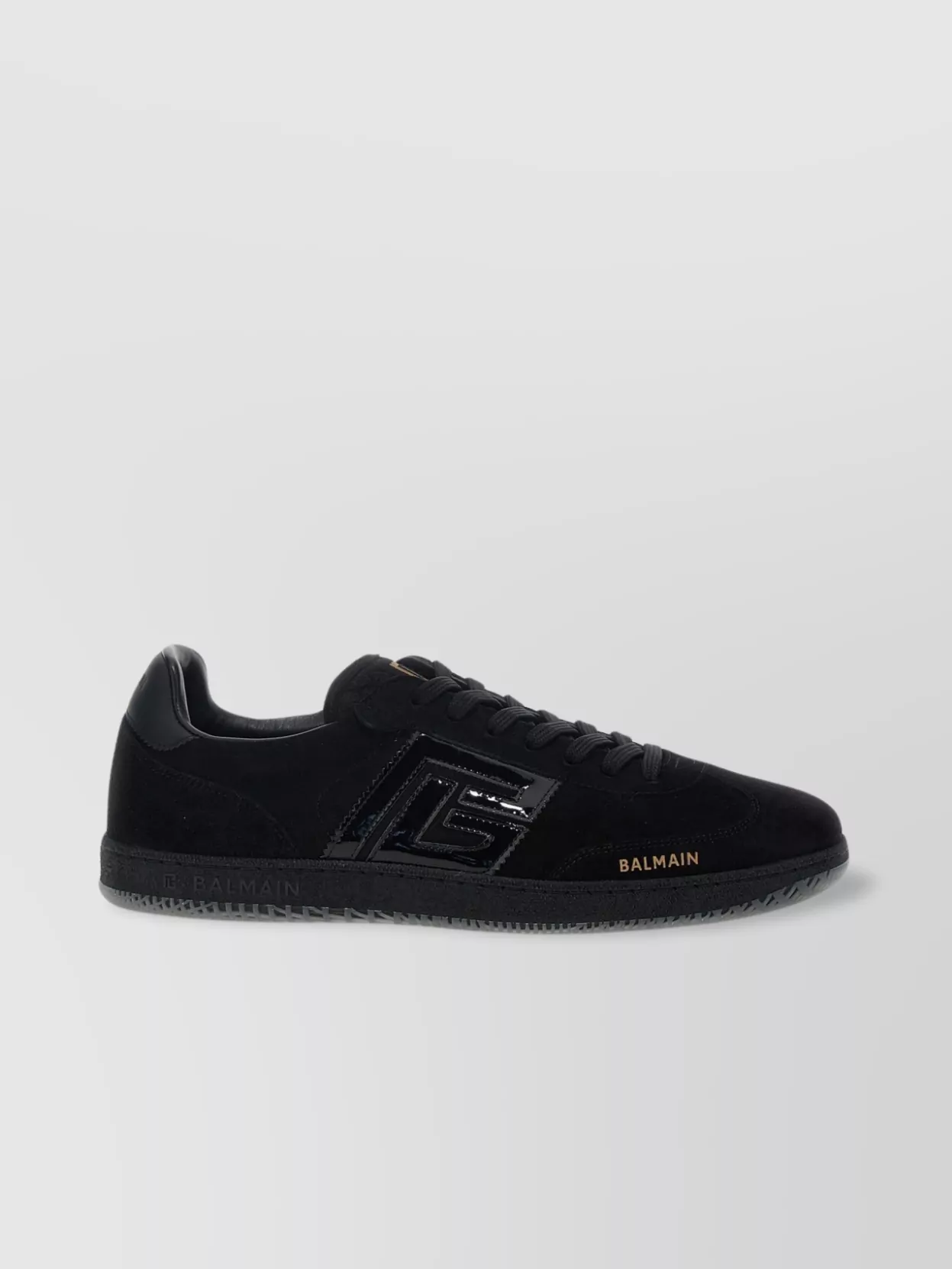 Balmain   Swan suede low-top sneakers with rubber sole