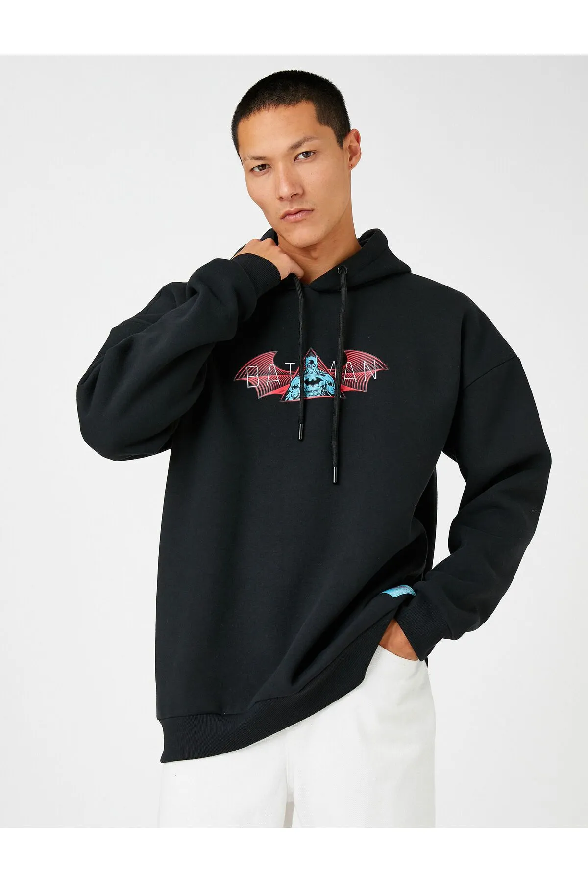 Batman Hooded Oversize Sweatshirt Raised Licensed Printed