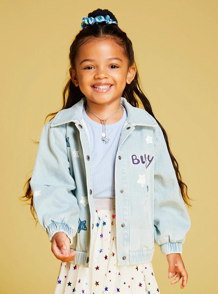 Bluey Stars Allover Print Toddler Denim Jacket - BoxLunch Exclusive