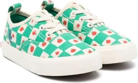 Bobo Choses tomato-print checked sneakers Green