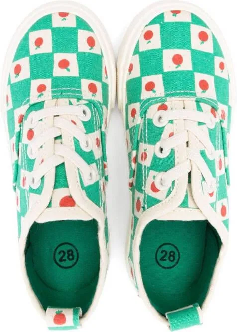 Bobo Choses tomato-print checked sneakers Green