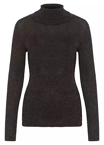 Carina Metallic Knit Slim Fit Pullover by Soaked in Luxury | Look Again