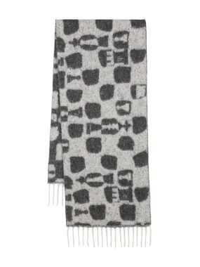 Chess Wool Scarf - White Black Chess