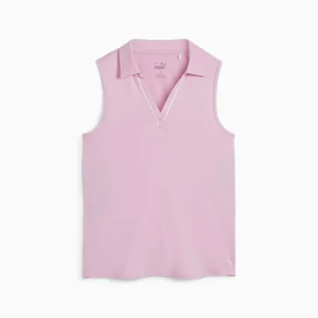 Cloudspun Piped Sleeveless Women's Golf Polo | Pink Icing | PUMA Golf | PUMA 