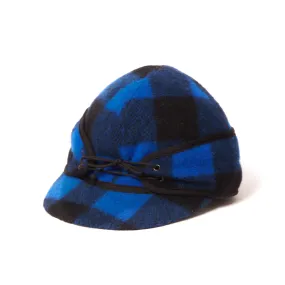 Crown Cap 1-1701 Buffalo Check Railroad Cap - Royal/Black