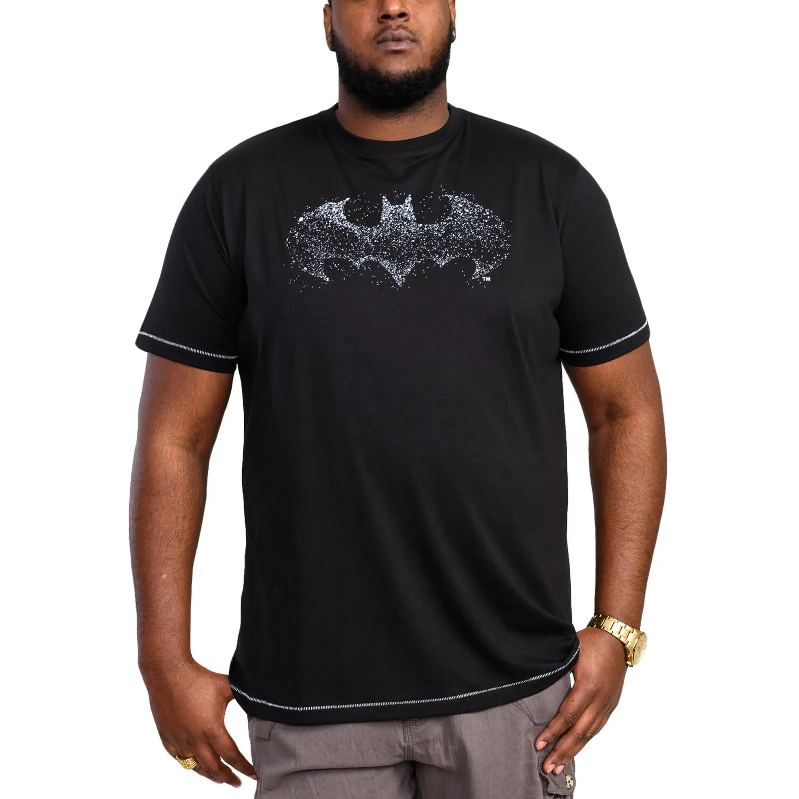 D555 Mens Robin Official Batman Printed Big & Tall T-Shirt - Black