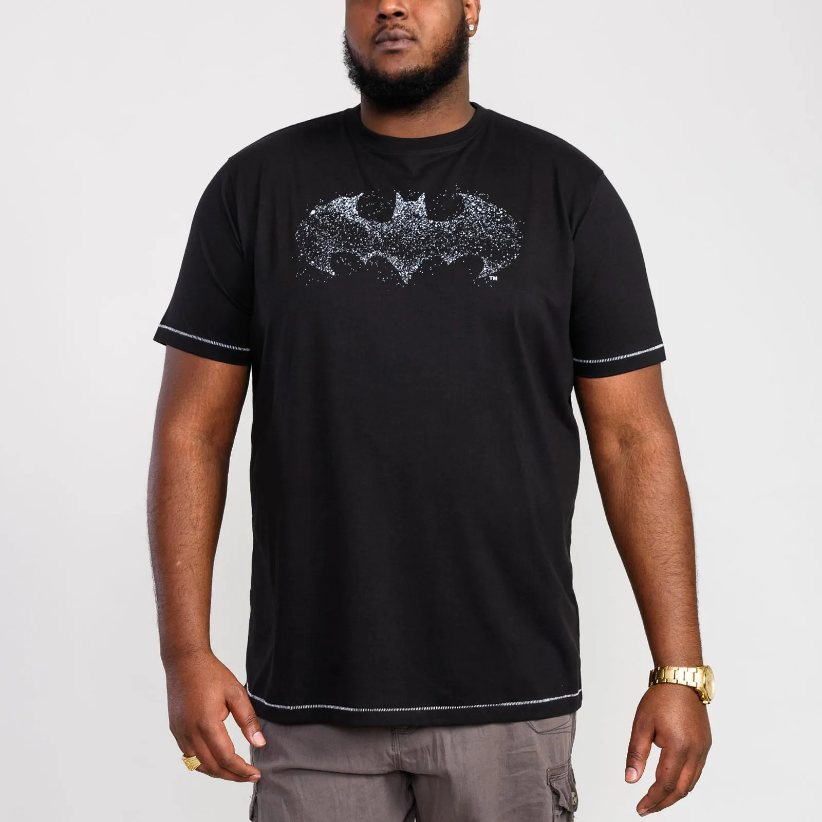 D555 Mens Robin Official Batman Printed Big & Tall T-Shirt - Black