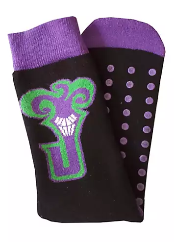 DC Comics Mens 2 Pack Batman & Joker Slipper Sock Set | Kaleidoscope