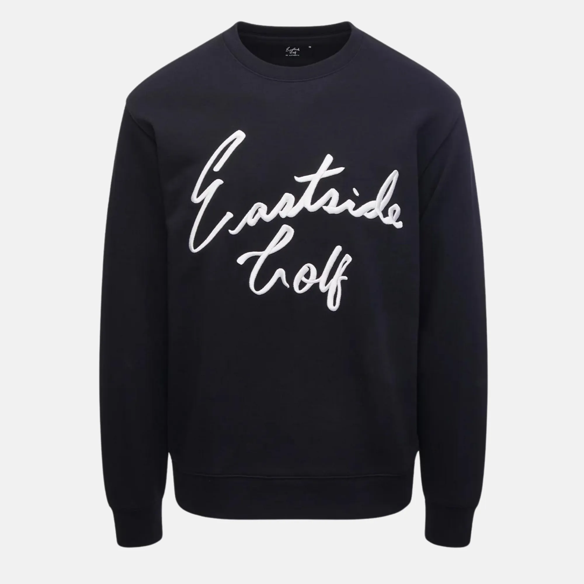 Eastside Golf Core Black Script Logo Fleece Crew