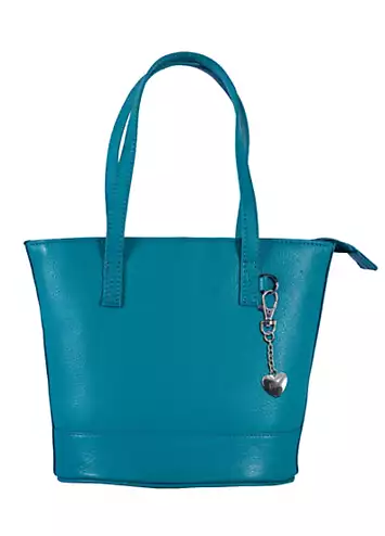 Elettra Teal Leather Bucket Grab Bag by Storm London | Look Again