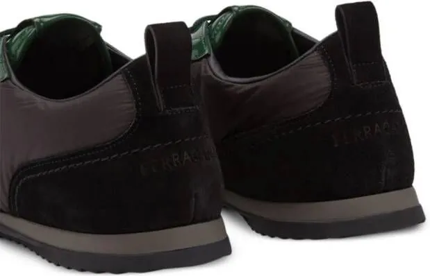 Ferragamo leather-trim lace-up sneakers Black