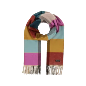 Fraas Colourful Chequered Cashmink Scarf