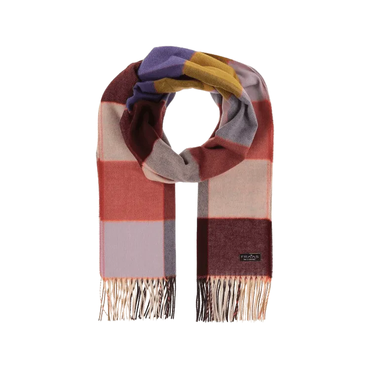 Fraas Colourful Chequered Cashmink Scarf