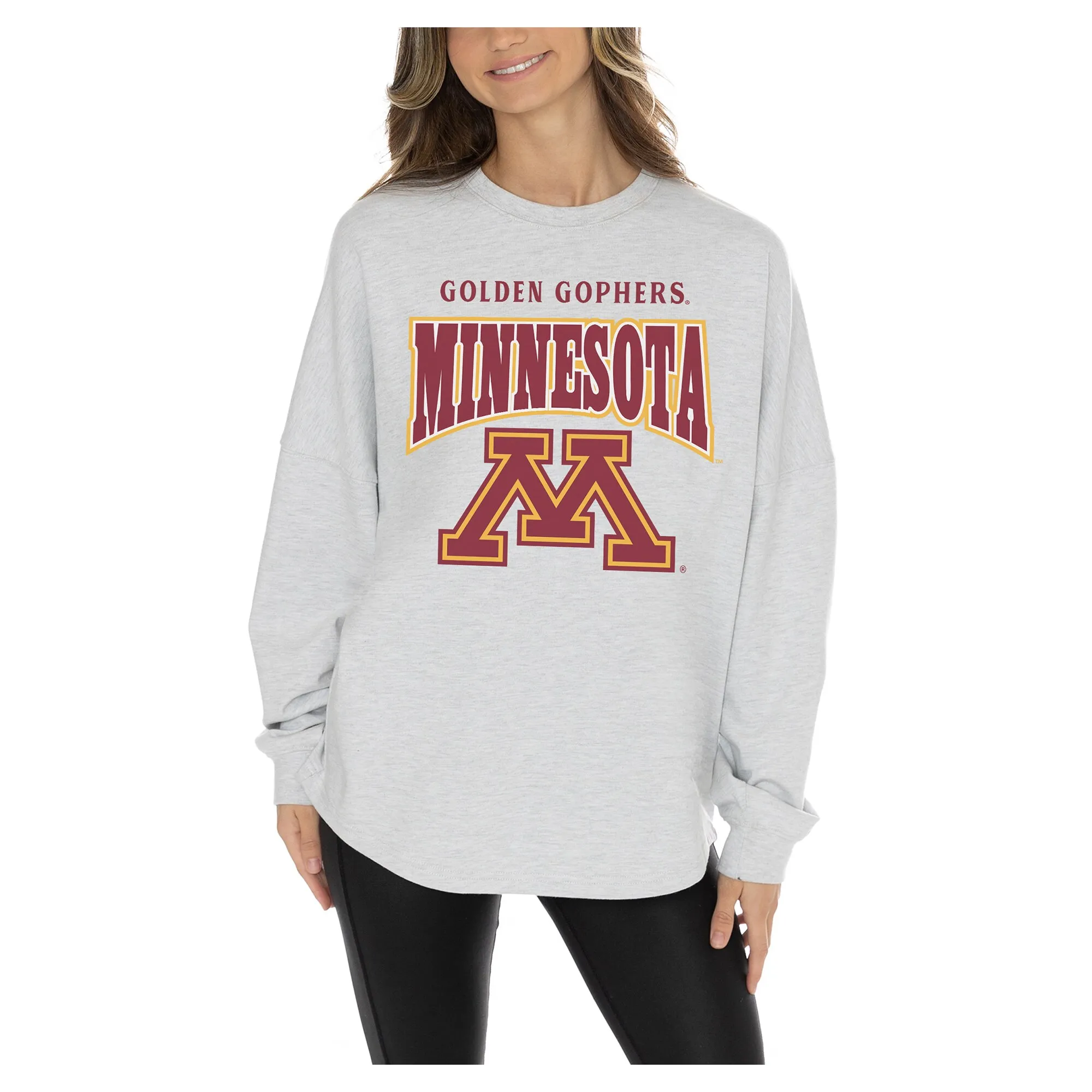 Gameday Couture Minnesota Golden Gophers  Women's Ash Relaxed Fit French Terry Pullover Sweatshirt