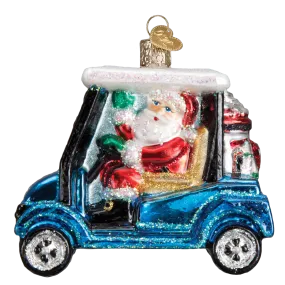 Golf Cart Santa Ornament