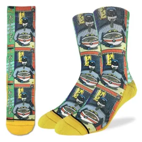 Good Luck Sock Active Fit Mens Socks - Batman and Ramen