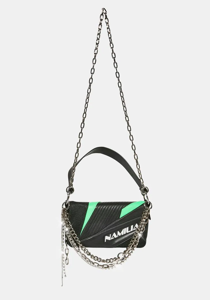 Green Moto Shoulder Bag-