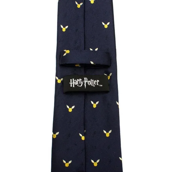 Harry Potter Golden Snitch Dot Print Silk Tie