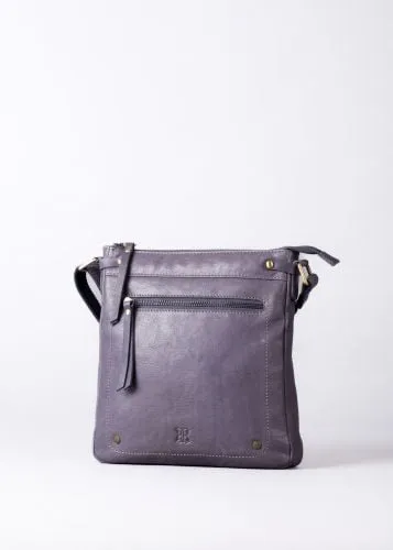 Harstone Large Leather Cross Body Bag in Blue