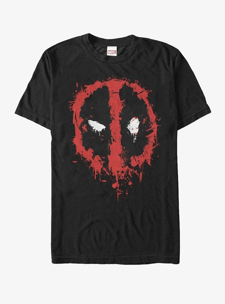 Hot Topic Extra Soft Marvel Deadpool Splatter Icon  T-Shirt