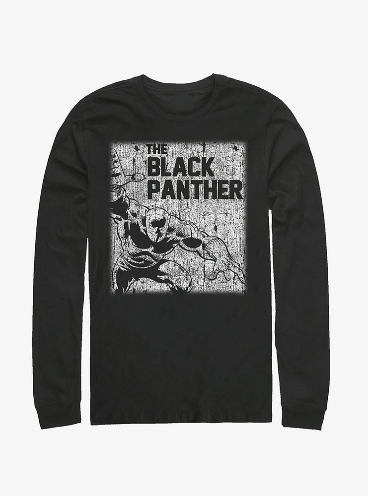 Hot Topic Marvel Black Panther Chalk Long-Sleeve T-Shirt