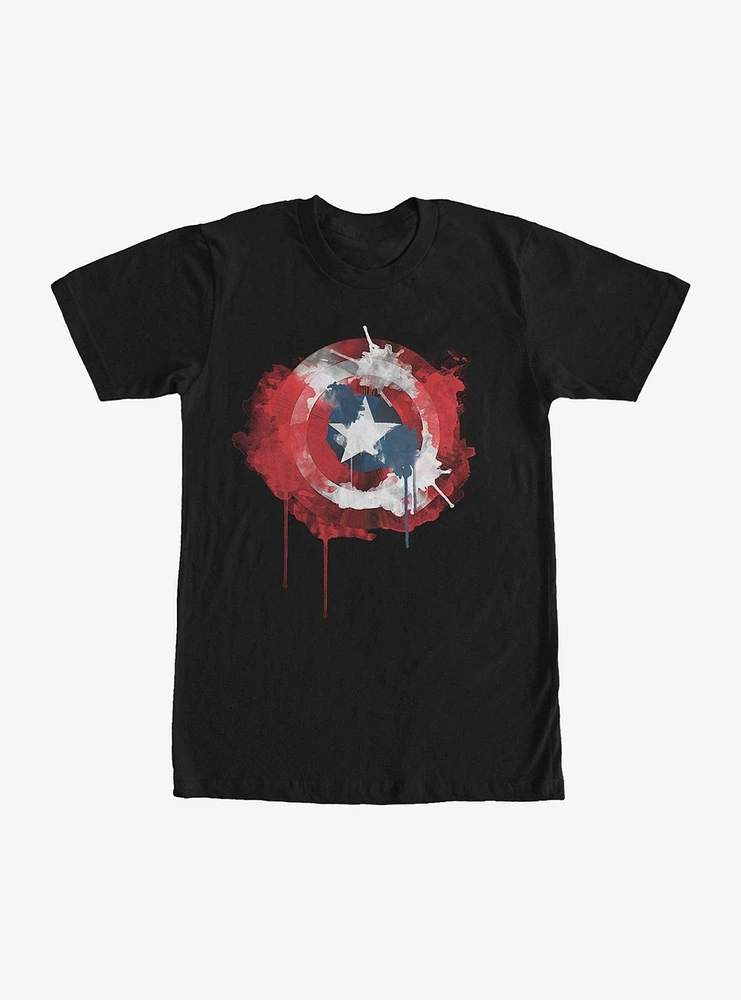 Hot Topic Marvel Captain America Shield Watercolor Print T-Shirt