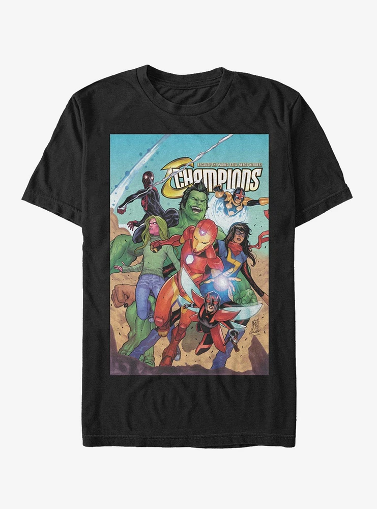 Hot Topic Marvel Spider-Man Champions April 18 T-Shirt