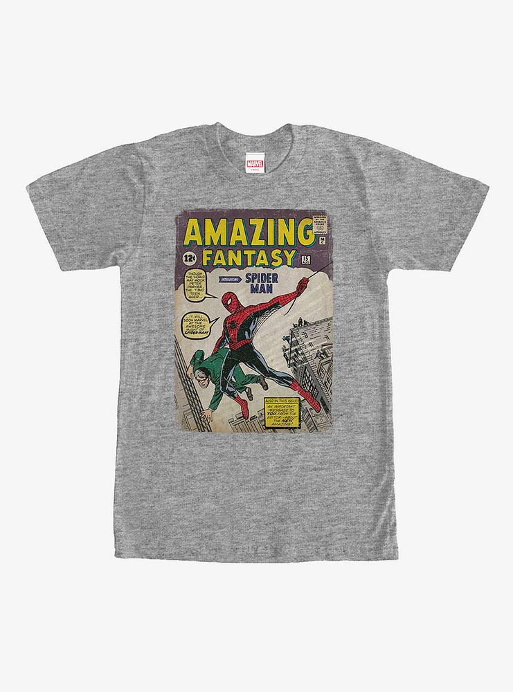 Hot Topic Marvel Spider-Man Comic Book Cover Print T-Shirt