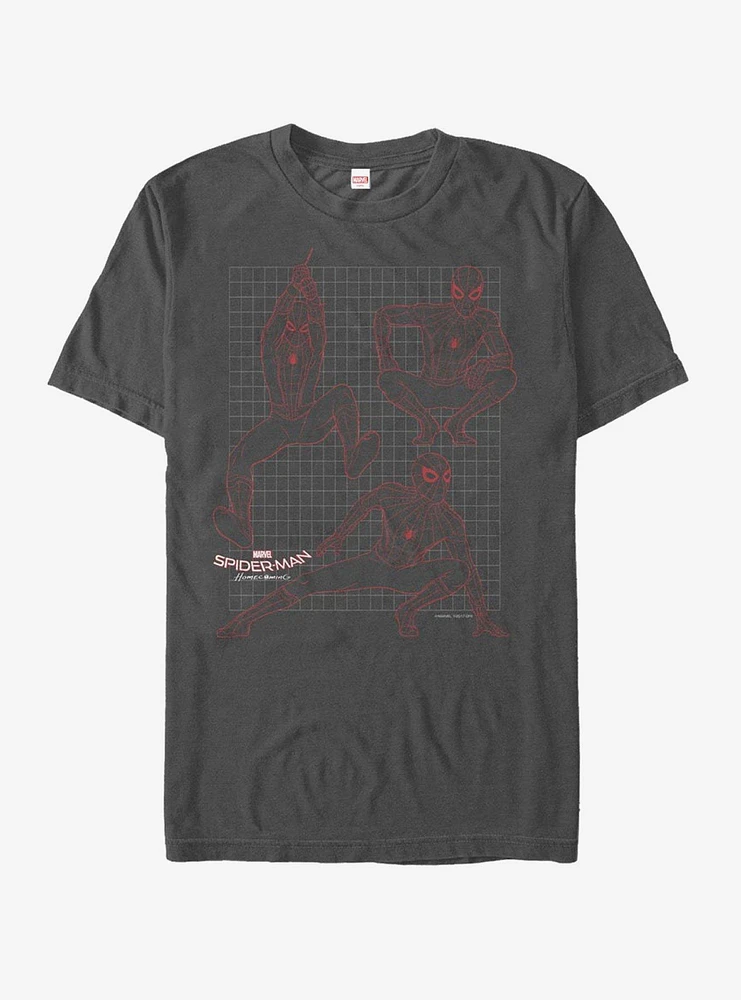 Hot Topic Marvel Spider-Man Homecoming Grid T-Shirt