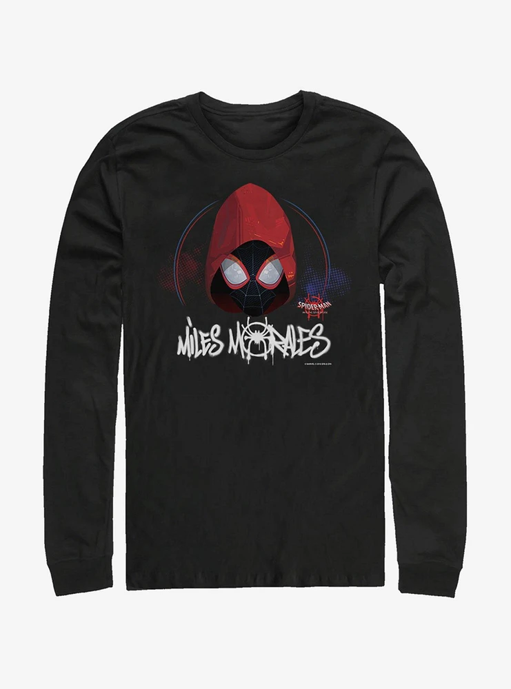 Hot Topic Marvel Spider-Man Hooded Miles Long-Sleeve T-Shirt