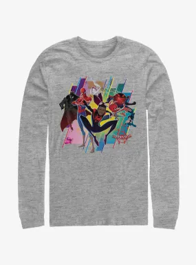 Hot Topic Marvel Spider-Man: Into The Spider-Verse Group Long-Sleeve T-Shirt