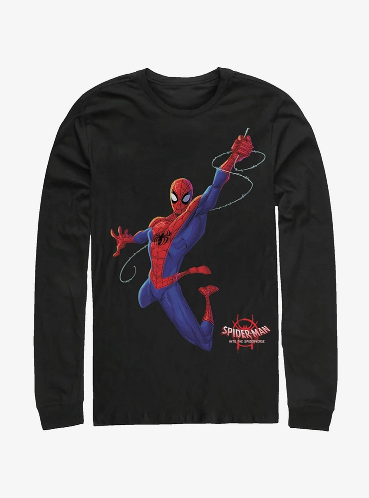 Hot Topic Marvel Spider-Man: Into The Spider-Verse Real Spider-Man Long-Sleeve T-Shirt