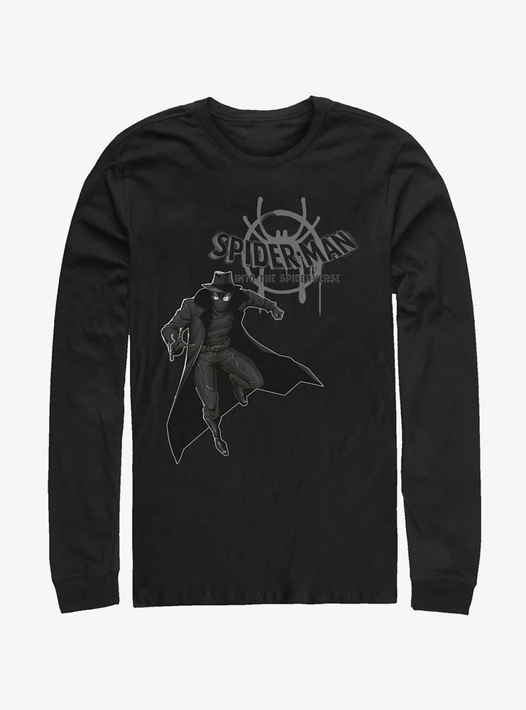 Hot Topic Marvel Spider-Man: Into The Spider-Verse Spider-Man Noir Long-Sleeve T-Shirt