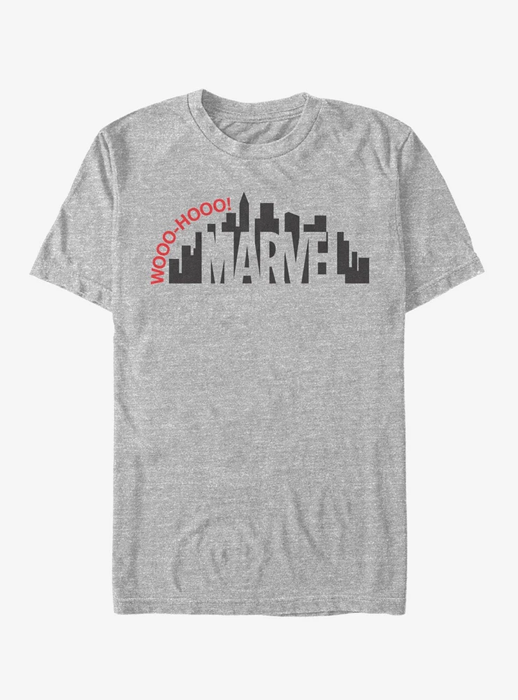 Hot Topic Marvel Spider-Man Skyline Logo T-Shirt