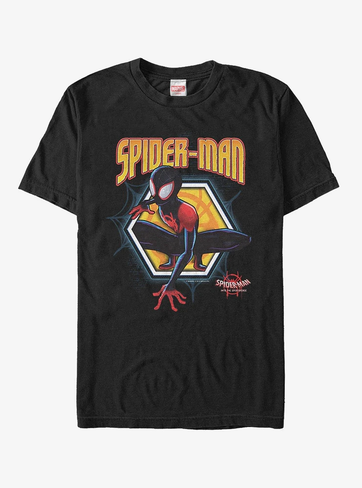 Hot Topic Marvel Spider-Man Spider-Verse Golden Miles T-Shirt