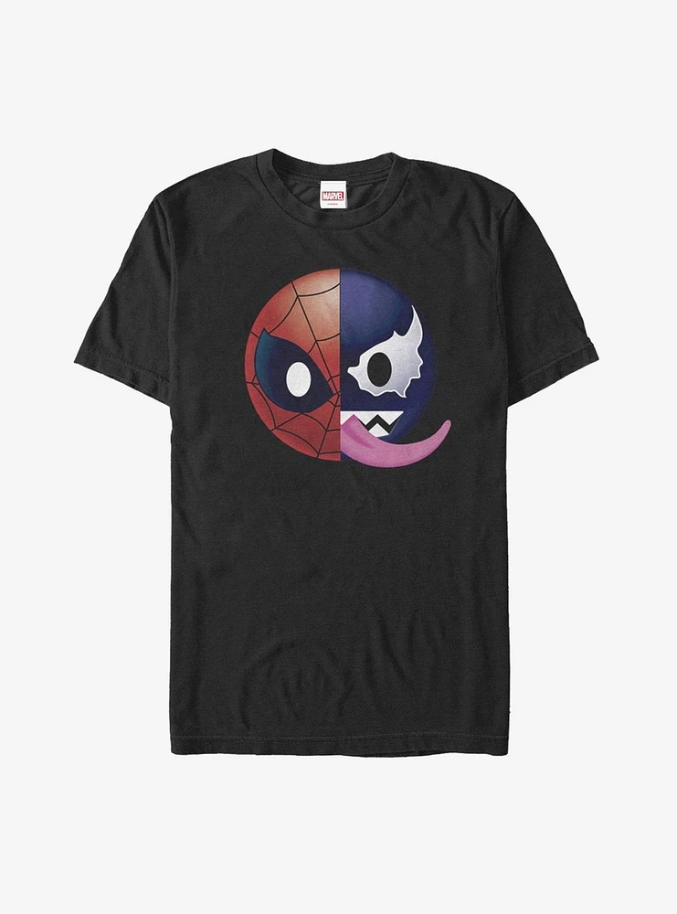 Hot Topic Marvel Venom Spider-Man Split Emoji T-Shirt