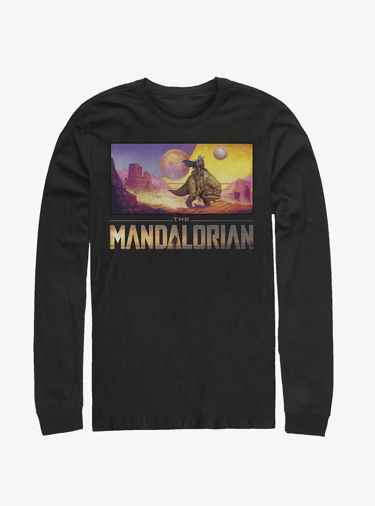 Hot Topic Star Wars The Mandalorian Colorful Landscape Long-Sleeve T-Shirt