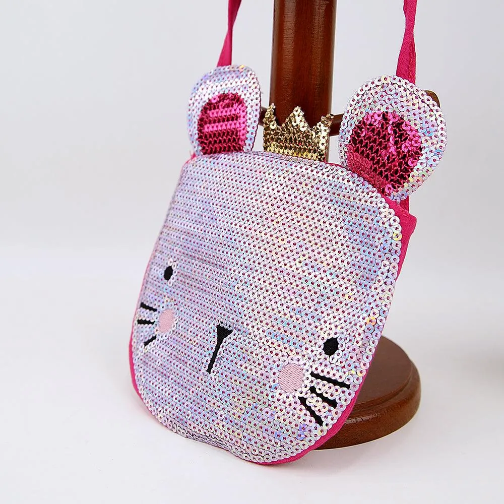 Imported Stylish Sequin Cross Body Cotton Bag For Girls