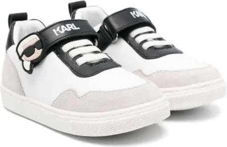 Karl Lagerfeld Kids colour-block leather sneakers White