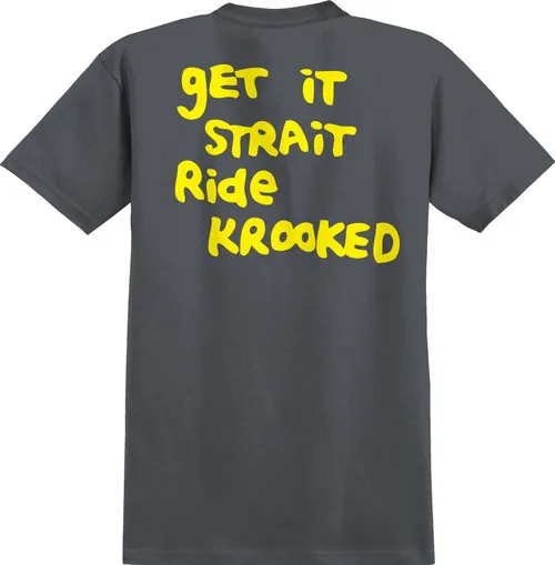 Krooked Skateboards Shirt Strait Eyes Charcoal