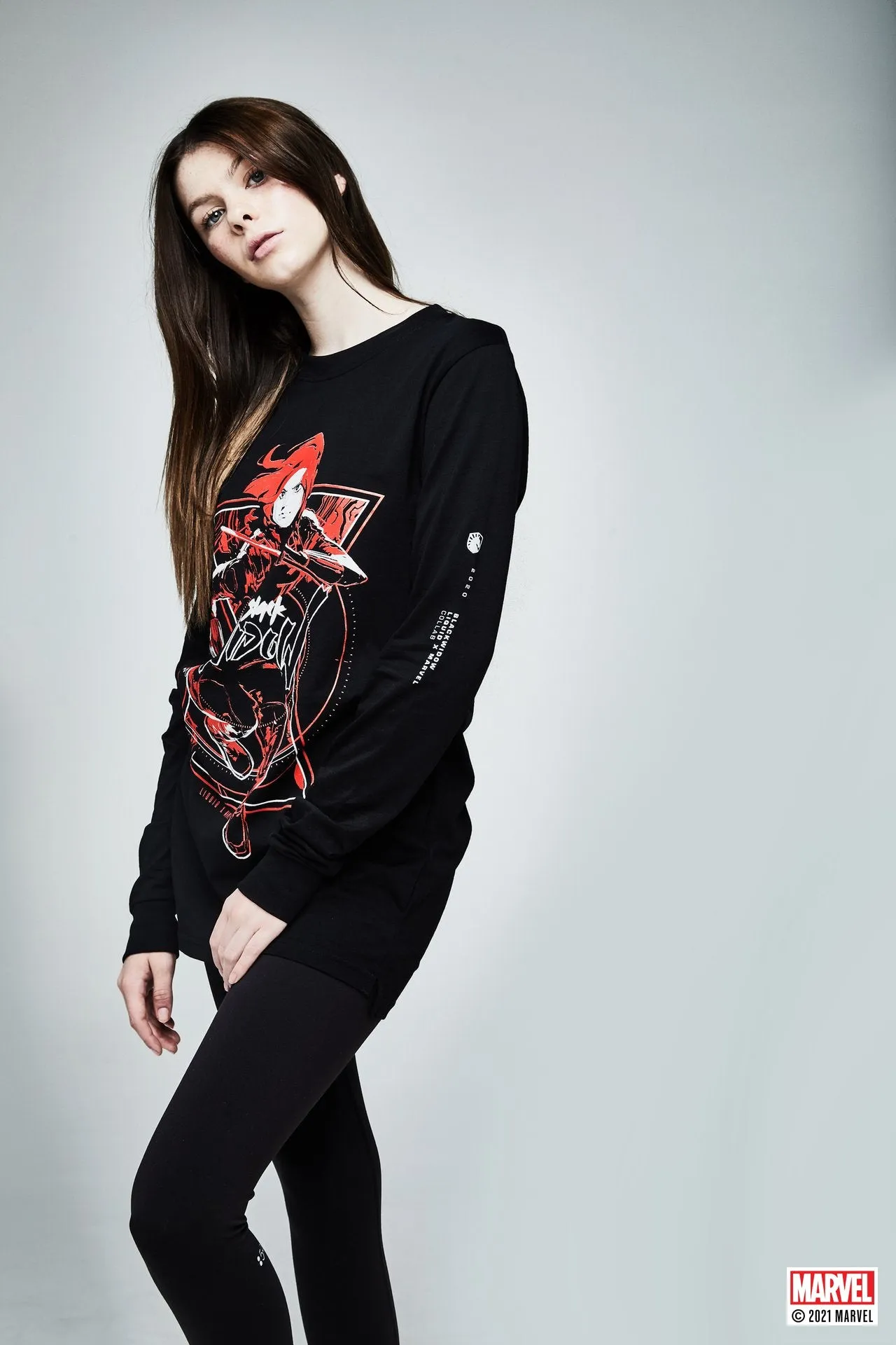 LIQUID x MARVEL BLACK WIDOW LONG SLEEVE TEE