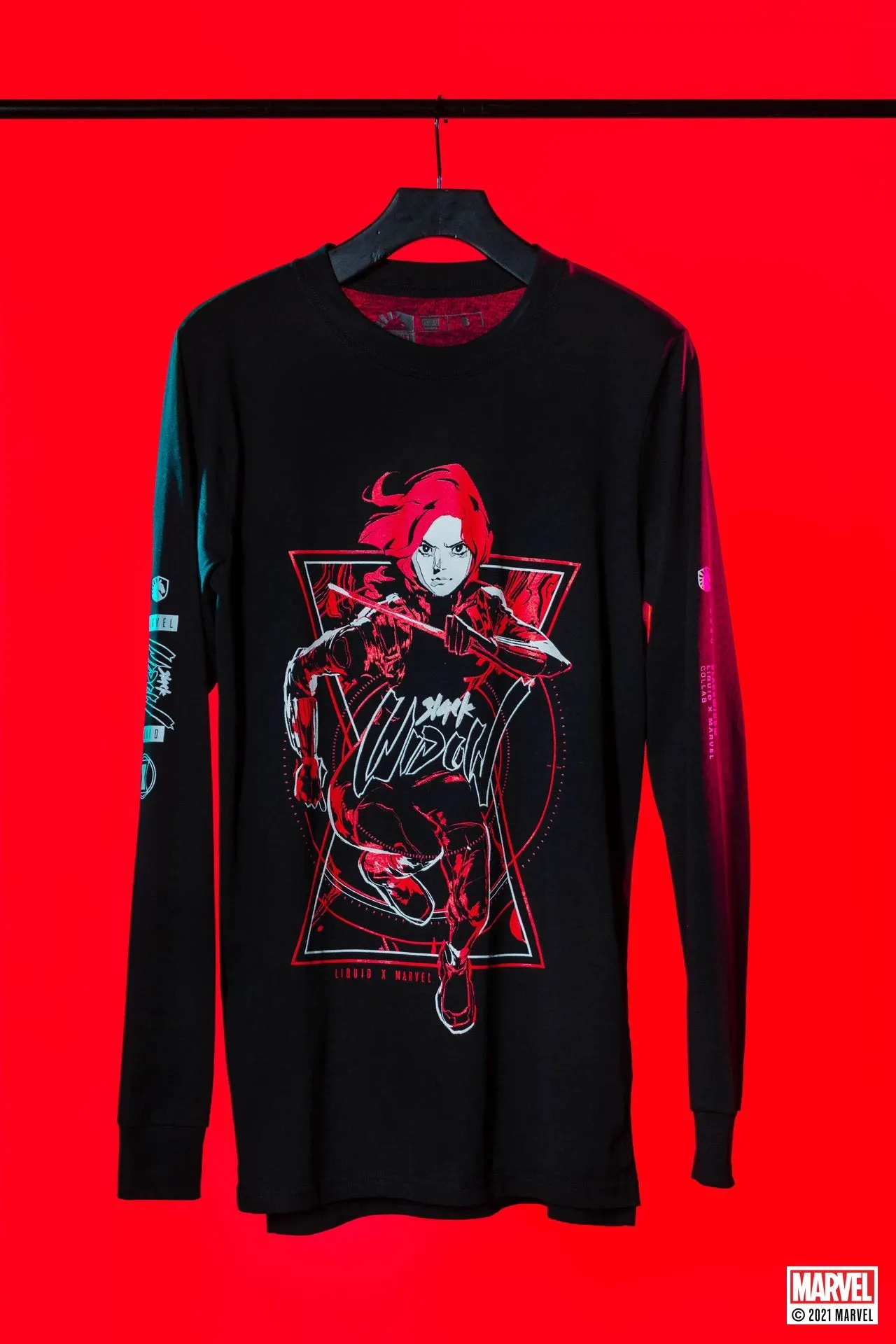 LIQUID x MARVEL BLACK WIDOW LONG SLEEVE TEE