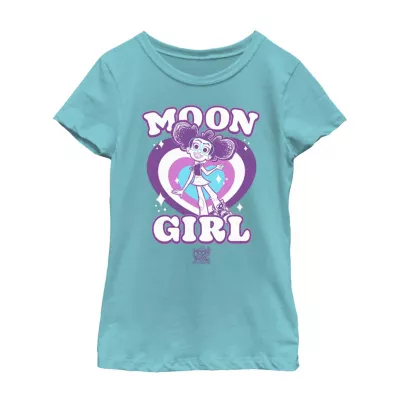 Little & Big Girls Crew Neck Short Sleeve Marvel Moon Girl Graphic T-Shirt