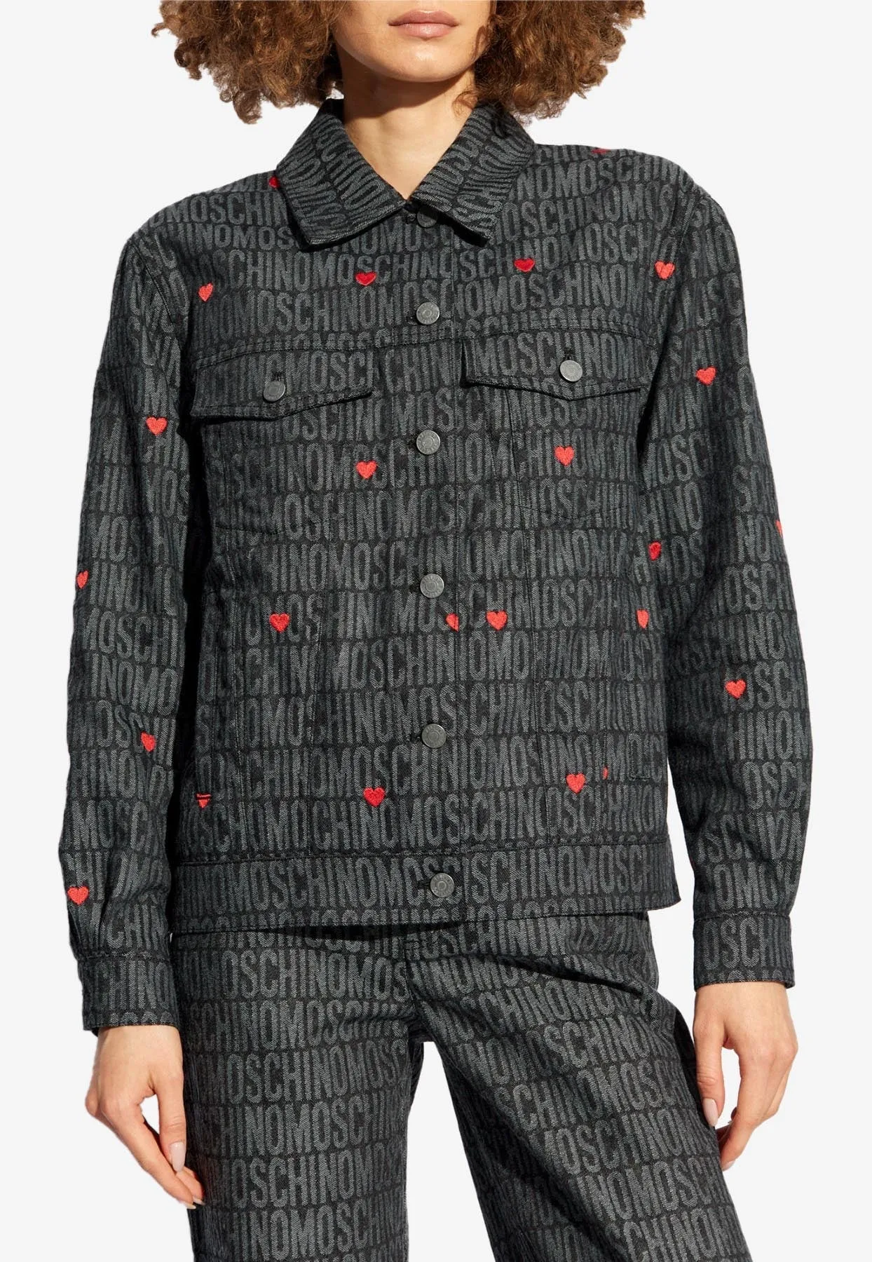 Logo Jacquard Button-Up Jacket