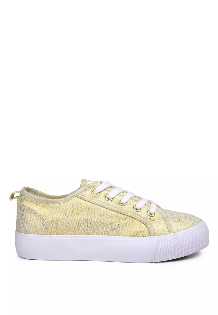 London Rag Knitted Gold Platform Sneakers