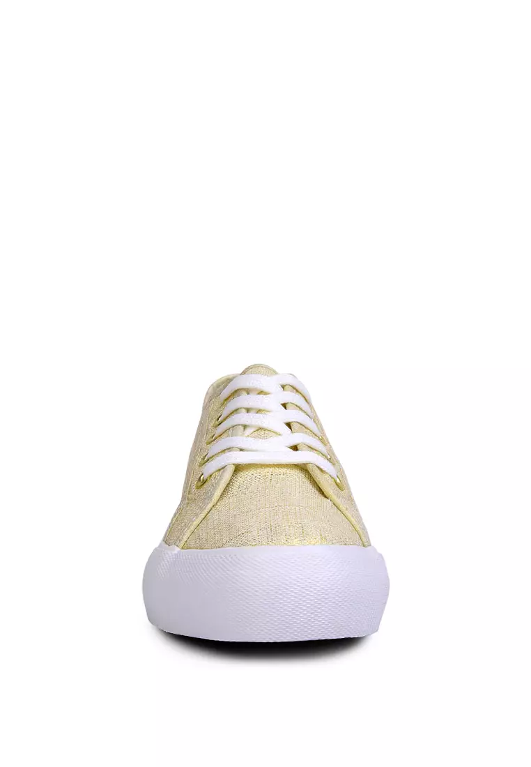 London Rag Knitted Gold Platform Sneakers